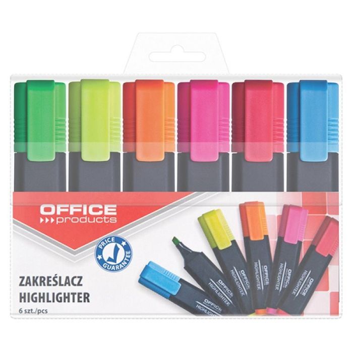 Highlighter OFFICE PRODUCTS, 1-5mm (line), 6pcs, assorted colours