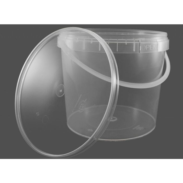 Round bucket 3 L white with lid, PP