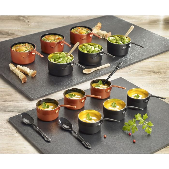 FINGERFOOD - rondel miedź/czerń 120ml okrągły, fi.7x13xh.4,1cm, PS op. 12 sztuk