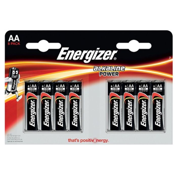 BATTERY ENERGIZER POWER ALKALAINE AA/8