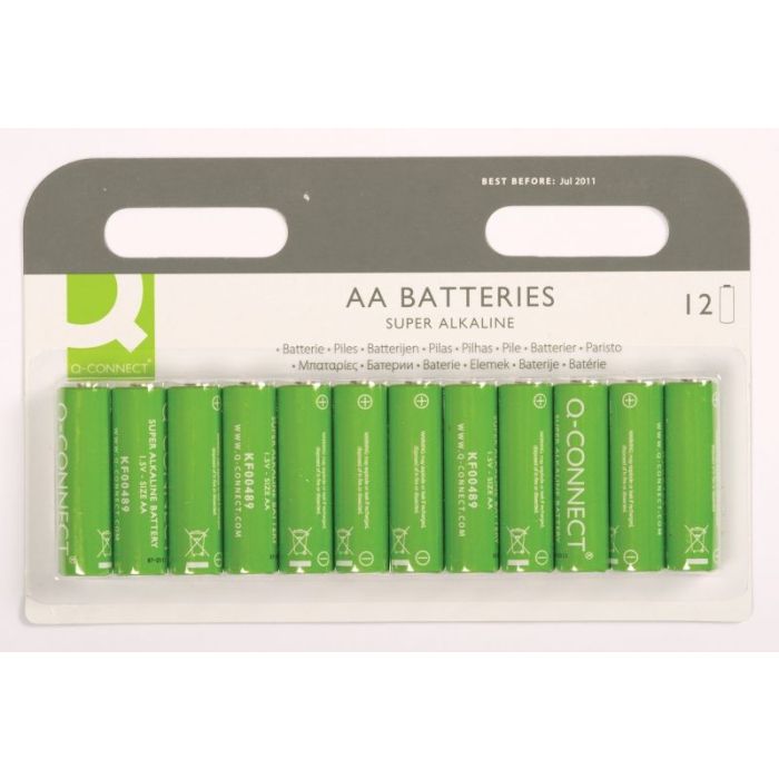 Super Alkaline Batteries Q-CONNECT AA, LR06, 1, 5V, 12pcs