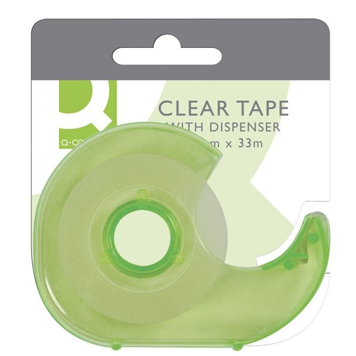Self-adhesive Tape with dispenser, Q-CONNECT, 19mm, 33m, assorted colours
