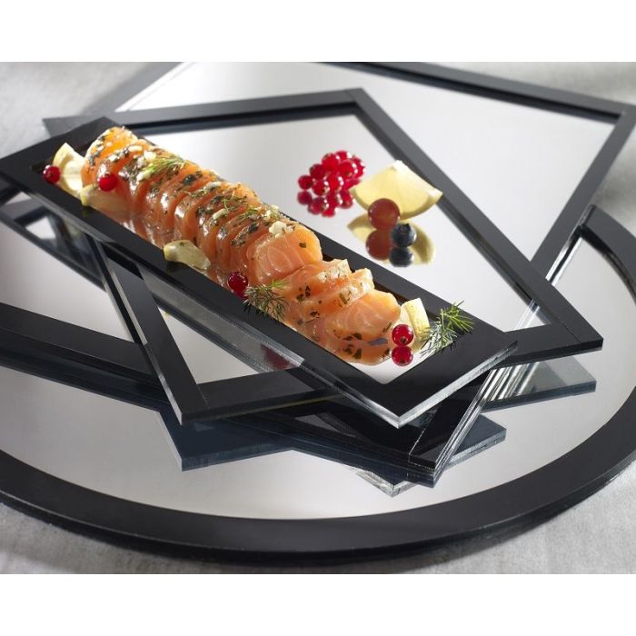 Mirror tray Infinity PMMA rectangular, 40x30x0,5cm, reusable, 2 pcs