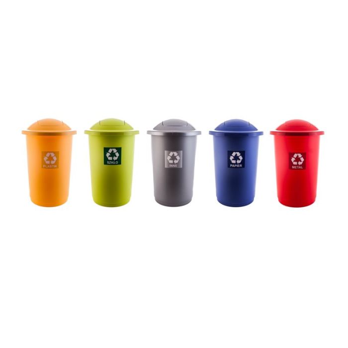 TOP BIN 50L papperskorg med svängbart lock PAPPER" blå"