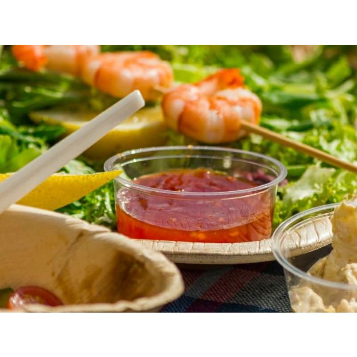 Sosjerka, pojemnik 60ml PLA śr.70xh.26mm VEGWARE, biodegradowalna op. 100 sztuk