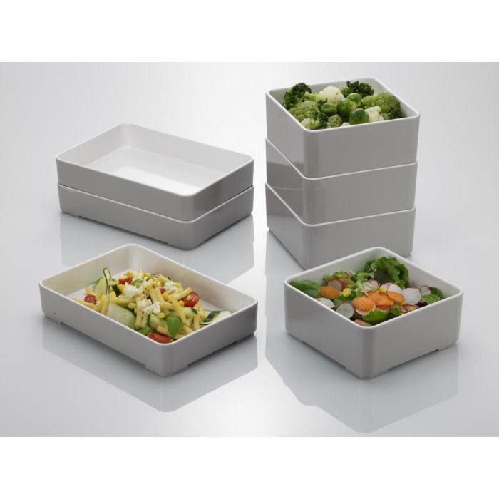 Square tray Le Perle grey/white 15x15x6 melamine