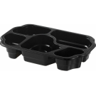T B 250/159/5 H46 G capacity 240 pcs. 940 ml, height 4.6 cm, black, 5 compartments TAKE-AWAY