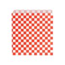 KEBAB koperta papierowa biała 160x165mm KRATKA CZERWONA op.500szt. (k/10) PFAS Free