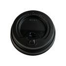 80mm PS cup cap black LOCK 100pcs (k/10) up to 250ml, TnP