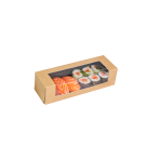 SUSHI box 14x8x4.5cm, pack of 50, kraft/black OP-01