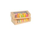 SUSHI box 20x9x4.5cm, pack of 50, kraft/black OP-02 (macaroons)