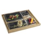 Ecokraft catering set with black Kanopee trays 366x295x70 mm 30 pcs