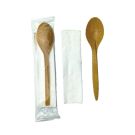 WPC 3 wood fiber op.200pcs spoon+serving spoon in foil, TnP