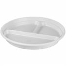 Talerz PP 220mm premium 3 -dzielny op.100szt. (k/10) wielorazowy