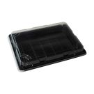 Pojemnik SUSHI na wynos 26x18,7cm czarny spód + krystaliczna pokrywka ANTIFOG kpl 50 sztuk