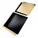 Podkładki pod tort złoto-czarne 30x40cm prostokąt op.25szt