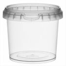 Pojemnik PP okrągły 365ml z pokrywką fi.9,5x6,5cm transparent, op. 375 kpl.