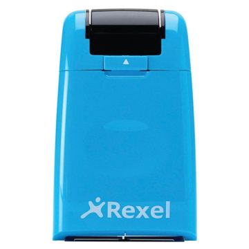Retractable ink roller REXEL ID Guard, blue