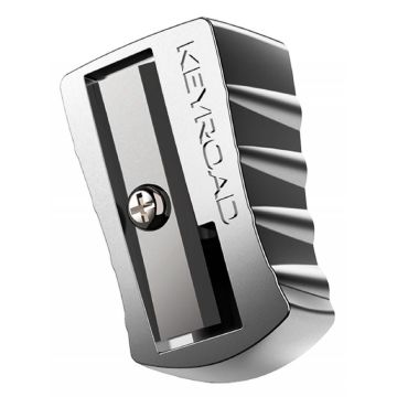 Pencil sharpener KEYROAD, aluminium, sibgle, display packing, silver