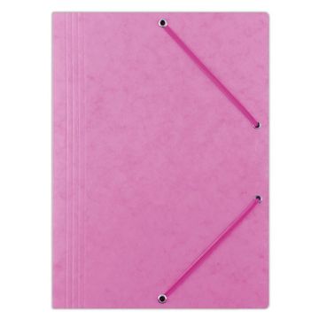 Elasticated File OFFICE PRODUCTS, pressed board, A4, 390 gsm, 3 flaps, pink