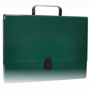 File Box OFFICE PRODUCTS, PP, A4/5cm, with handle and clip lock, green