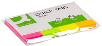 Filing Index Tabs Q-CONNECT, paper, 20x50mm, 4x50 tabs, assorted colours