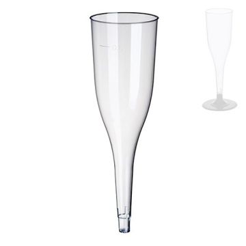 Kieliszki do szampana PS, 0,1 l, Ø 5 cm, 17,5 cm, opakowanie 50 szt., krystaliczny, górna część bez nóżki