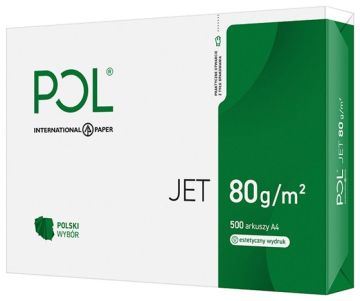 Papier kserograficzny IP POL JET, A4, klasa A, 166CIE, 80gsm, 500ark.