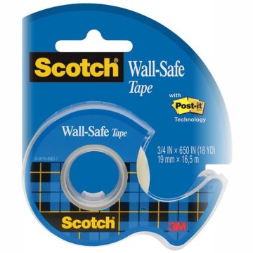 Adhesive tape SCOTCH® Wall-Safe, wall-safe, with dispenser, 19mm, 16,5m, transparent