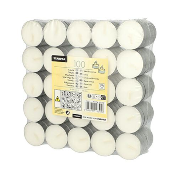 Podgrzewacze 4-godzinne op.100szt. białe średnica 39mm h15mm TEALIGHTS (k/10)