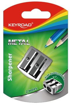 Temperówka KEYROAD, aluminiowa, podwójna , srebrna