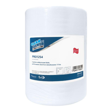 C&C PRO1254 white non-woven cleaning cloth, perforated, 32x37 cm, 111 m