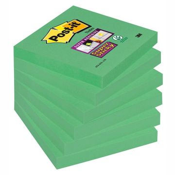Self- adhesive pad, Post-it® Super Sticky (654-6SS-AW), 76x76mm, 1x90 sheets, green