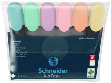 Highlighter set SCHNEIDER Job Pastel, 1-5 mm, 6pcs, color mix