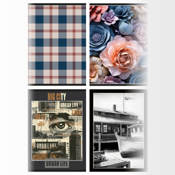 Notepad A5 80k GIMBOO mixed patterns - soft cover