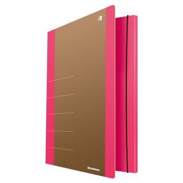 Cardboard folder with elastic band DONAU Life, 500gsm, A4, pink