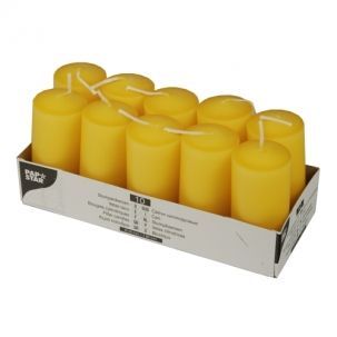 Pillar candles 9cm, 10pcs yellow gold