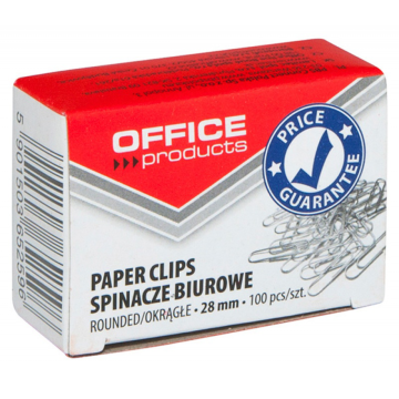 Spinacze biurowe 28mm okrągłe op.100szt (p/10) OFFICE PRODUCTS