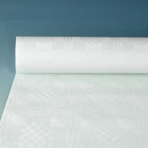 Obrus papierowy 1,2m x 100m biały wytłoczenie damaszkowe