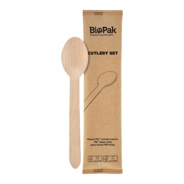 DUNI Wooden Spoon 16 cm in Paper Wrapper 250 pcs
