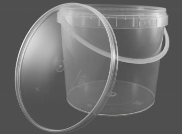 Bucket 3l transparent + lid 15pcs.