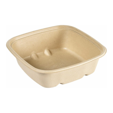 Sugar cane bowl 900 ml Cube square pack of 40 (k/4) PFAS Free