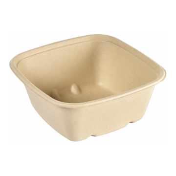 Sugar cane bowl 1200ml Cube square pack of 40 (k/4) PFAS Free