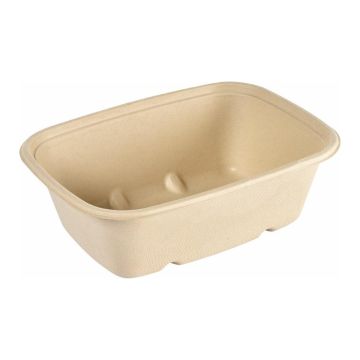 Sugar cane bowl 1200ml Cube rectangular pack of 40 (k/4) PFAS Free