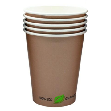 PAP/BIO SW 250ml kraft cup, pack of 50 (k/20), diameter 80mm. 8oz. PLASTIC FREE