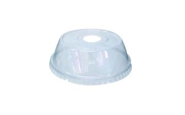 Miseczka PAP/PE do lodów 270ml POKRYWKA PET op.100szt. śr.95mm, wypukła z otworem na słomkę (k/10)