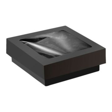 Pudełko czarne TAKEAWAY 350ml pokrywka z oknem 100x100x40mm op. 25 sztuk