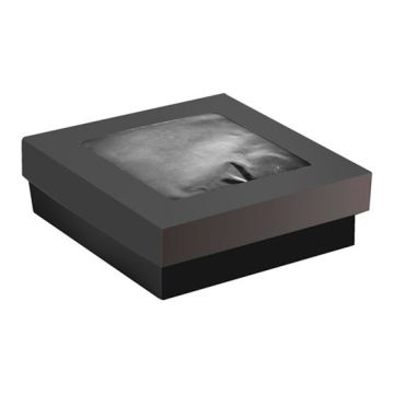 Pudełko czarne TAKEAWAY 700ml pokrywka z oknem 140x140x50mm op. 25 sztuk