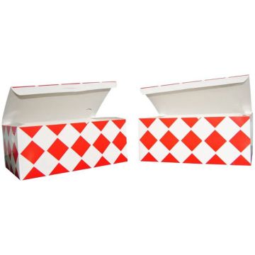 Pudełko kartonowe kurczak duży 205x125x85 mm czerwona kratka