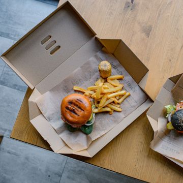 Pudełko BURGER XXL zestaw 15x30x10cm brązowe, op.100szt.TnG